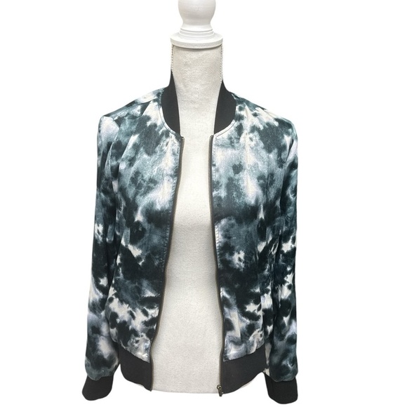 Peyton Jensen Women's Tie Dye Bomber Jacket Multicolor Zip Up Size S - Picture 2 of 9